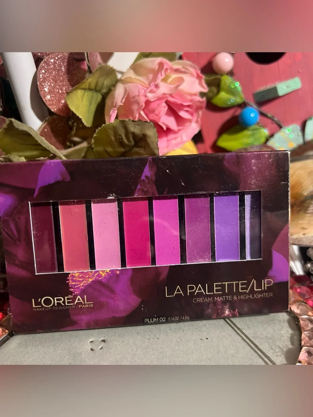 Lip Highlighter Illuminator L’OREAL La Palette Plum 02 Matte Makeup Cosmetics